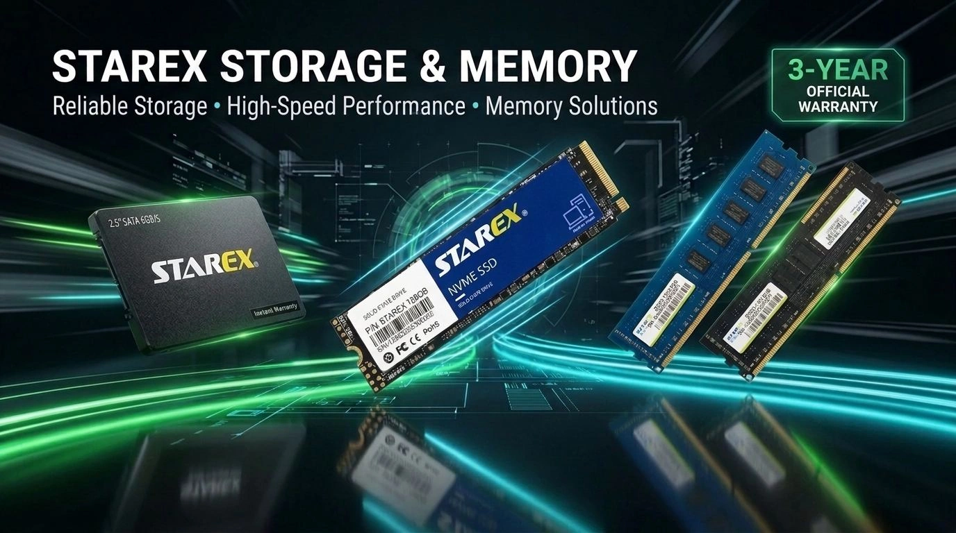 Starex PCIe NVMe Gen3 SSDs and DDR3 RAM